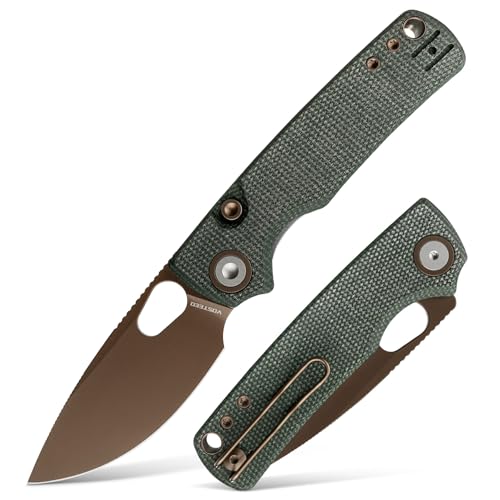 Vosteed Porcupine EDC Pocket Knife Green Copper Dune 2.99" Blade Locking Folding Knife