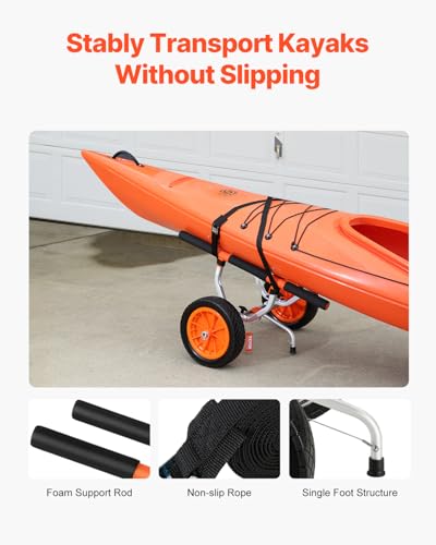 Heavy Duty Kayak Cart with 450 lbs Load Capacity & 12'' Solid Tires