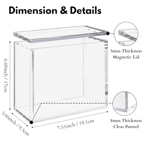 4 Pack Acrylic Elite Trainer Box Protector - Waterproof, Scratch-Resistant, Stackable with Magnetic Lid