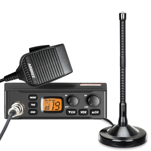 ABBREE CB Radio with Magnetic Mount Antenna - Long Range Emergency 40 Channel - Enhanced Configuration