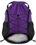 Purple Soccer Bag, Waterproof Football Backpack with Shoes & Ball Compartments