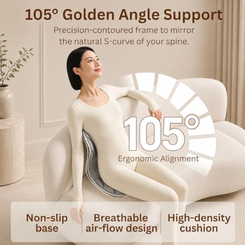 Ergonomic Lumbar Support Cushion for Back Pain Relief - Gray