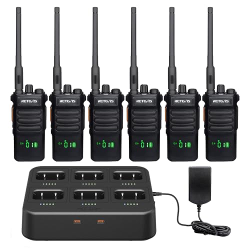 Retevis RT86 Long Range 2-Way Radio with Hidden Screen - 6 Pack for Warehouse