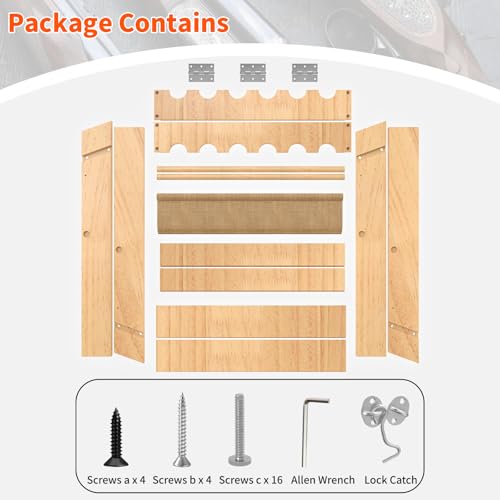 12-Slot Wooden Folding Gun Rack Stand with Accessory Storage - Portable & Durable