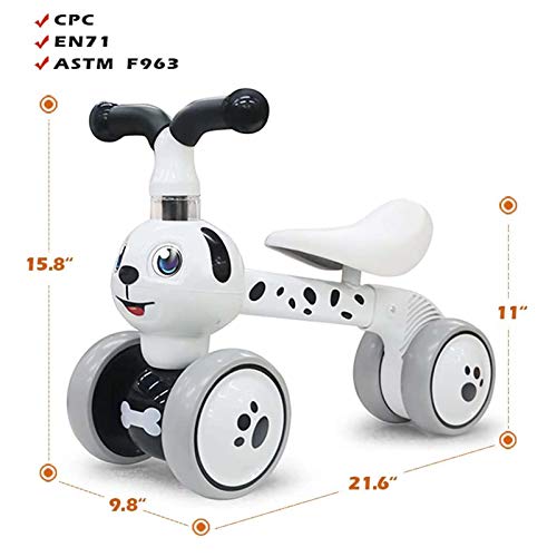 Baby Balance Bike Toys for 1 Year Old Dalmation Variation - Toddler Riding Toy with Silent Wheels