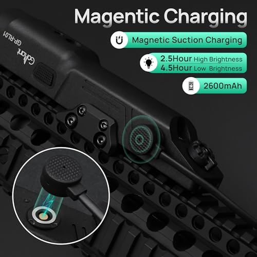 GOPLANT Black 2500 Lumen Aluminum Alloy Rifle Laser Light Combo for AR15 with MLOK & Picatinny Mount