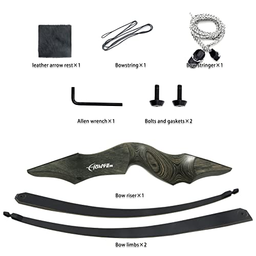 Recurve Longbow 60 Inch Takedown Bow 55Lbs for Hunting & Target Practice - Right Hand