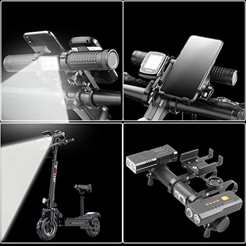 Redcomets 2400 Lumens Bicycle Front Light with USB Rechargeable Power Bank & Phone Mount