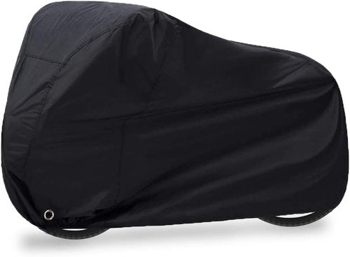 Bike Cover Waterproof | Thick Black Outdoor Bicycle Cover - 29 Inch Windproof UV Protection with Lock Hole & Storage Bag