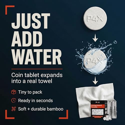 PREPARED4X 500 Compressed Bamboo Towel Tablets Refill Pack - Camping & Travel