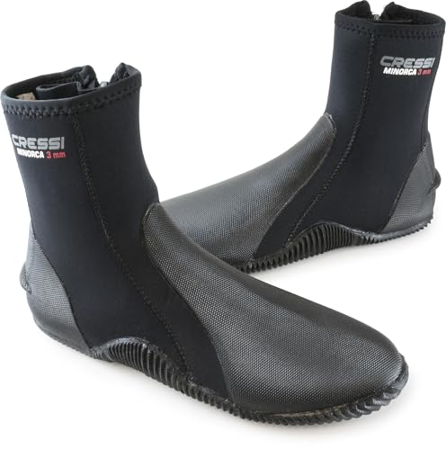 Neoprene Water Sports Boots - Anti-Slip Sole for Diving, Snorkeling, Rafting, Windsurfing - 8 Tall Black