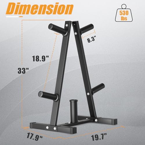 Heavy Duty Olympic Weight Plate Rack for Home Gym Storage