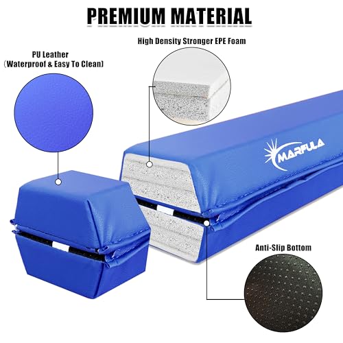 Folding Gymnastics Balance Beam for Kids - 4, 6, 8, 9, 10 Ft Stable Foam Exercise Beam