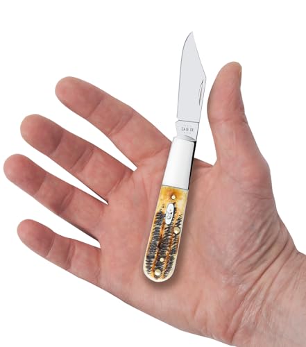 Case CA65339 Bonestag 6.5" Pocket Knife with Mirror Finish Stainless Steel Blades