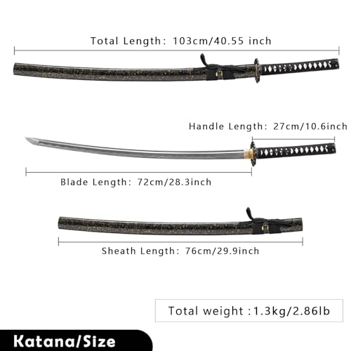 Wuton Samurai Sword - High Carbon Steel Katana, Full Tang Battle Ready, Collectible Japanese Sword, Variation: Samurai Sword