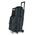 Goloni Blue 3-Ball Bowling Bag with Wheels & Retractable Handle – Large Capacity