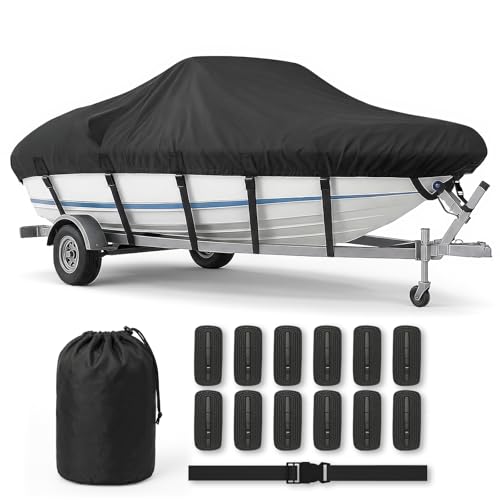 Heavy Duty Waterproof Boat Cover 16-18.5ft - V-Hull, Tri-Hull, Bass & Fishing Boats