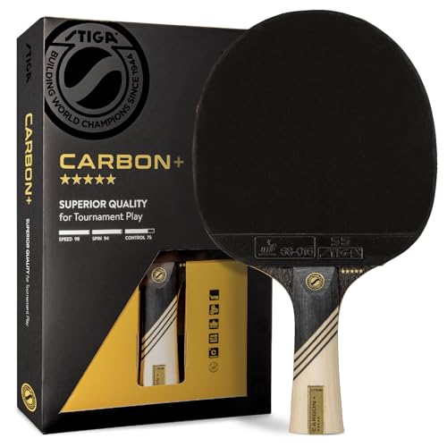 STIGA Carbon Plus Ping Pong Paddle & Set - Red Cover, One Size