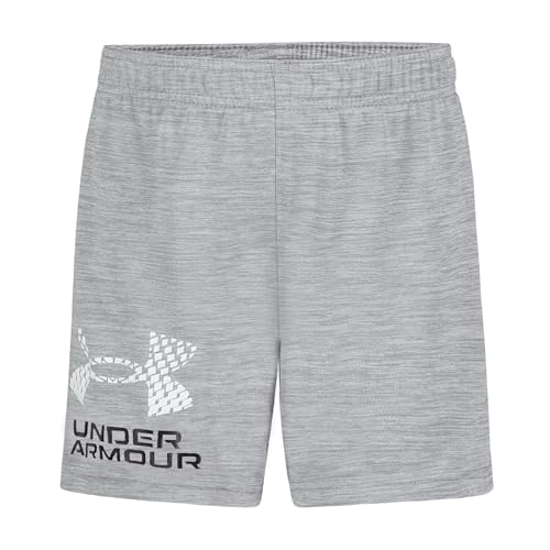 Under Armour Boys' Performance Tech Shorts - Steel Tech Logo, 7 Inch