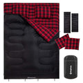 KingCamp Black Double Sleeping Bag for Adults, Queen Size 2 Person, Detachable for Couples or Solo Camping
