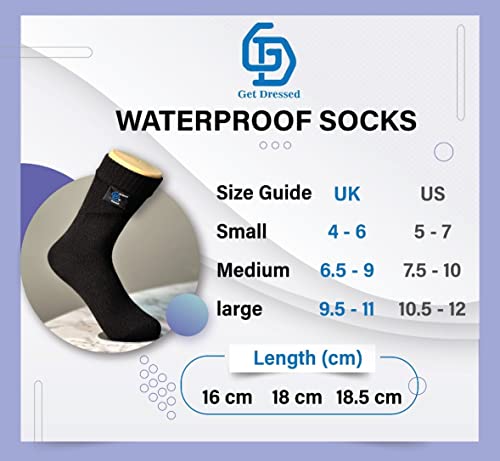 Get Dressed Waterproof Wudu Socks for Men and Women - Black 9-11