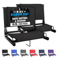 Sports Unlimited Black 2-Pack Wide Bleacher Chairs with Back & Cushion – Stadium Seats with Support