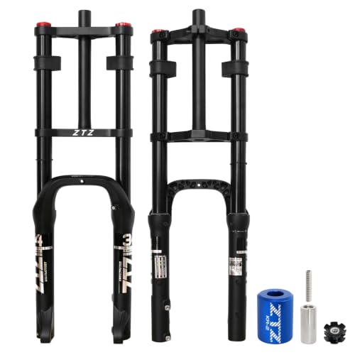 Exceedhub 20 Inch Black Fat Tire Air Suspension Fork 180mm Travel MTB E-Bike