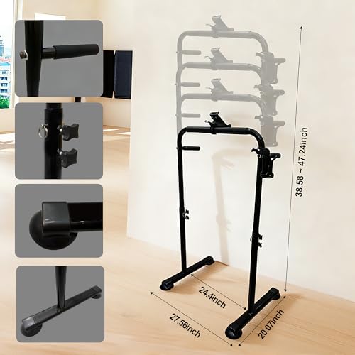 Adjustable Walking Pad Handrail with Phone & Cup Holder, Ergonomic Steel Support