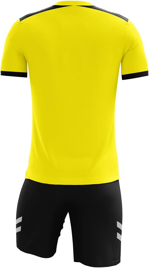 Skiennix Men's Soccer Referee Uniform - Short Sleeve Jersey with Matching Shorts | Professional Fit