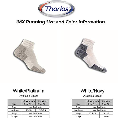 Thorlos Running Mini Crew Socks - Large White/Grey 3 Pair Pack