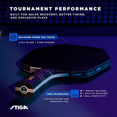 STIGA Cybershape Eclipse Ping Pong Paddle - Elite Control & Spin
