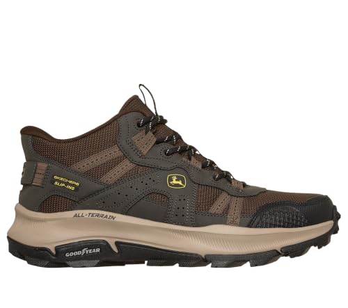 Skechers Men's John Deere Trail Inspired Mid Top Slip-On Shoes - Size 10.5, Brown