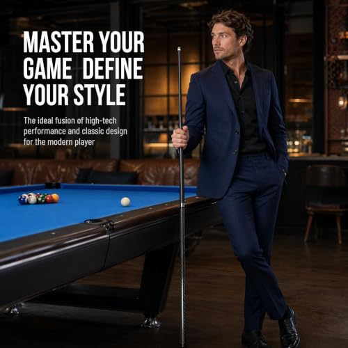 Carbon Fiber Pool Cue 58 Inch Professional Billiard Stick with Oak Core