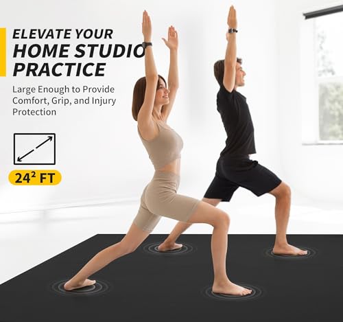 CAMBIVO Extra Long Wide Yoga Mat 72x48 Inches Thick PVC Non-Slip Workout Mat