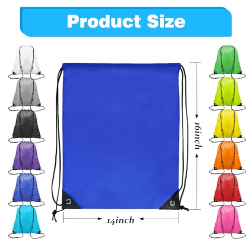 120 Pack Multicolor Drawstring Bags Bulk for Gym Sports Travel - New 12 Colors