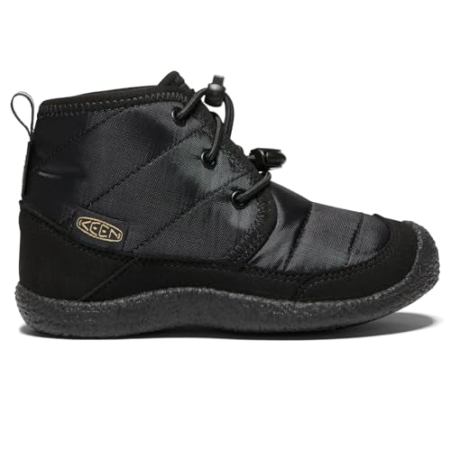 Kids Waterproof Quilted Mid Height Boots - Black/Black, Big Kid