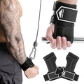 Weight Lifting Straps with D Rings for Cable Machine Workout - Black & White, L (6.3-8.3 Inch)