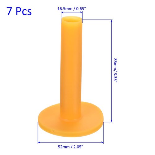 M METERXITY 7 Pack Golf Tee - Tall Training Driving Range Tee Golf Accessories, Portable and Flexible, Apply to Outdoor Indoor Courses Hitting Mat (3.4", Yellow)