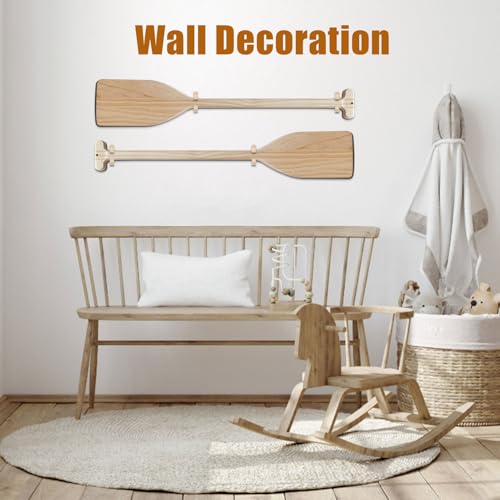2.6ft Wooden Canoe Paddle Set - Handcrafted Pine Water Sports Oars
