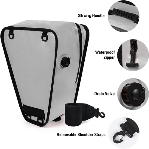 18.5'' Buffalo Gear Insulated Kayak Cooler Bag with Shoulder Strap - Grey, Leakproof, Keep Drinks & Catch Cold All Day