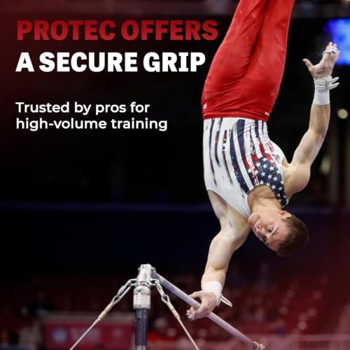 Reisport Protec High Bar Gymnastics Leather Grips - Medium, Hyper Double Buckle, USA