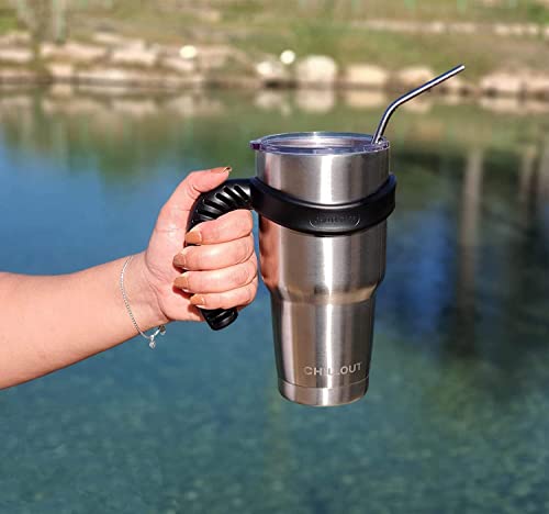 Chillout Life Handle for 30 oz YETI & Ozark Trail Tumblers - Black 2 Pack