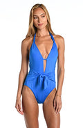 Sunshine 79 Women's Over The Shoulder Swimsuit Pacific Blue Size 6 One-Piece