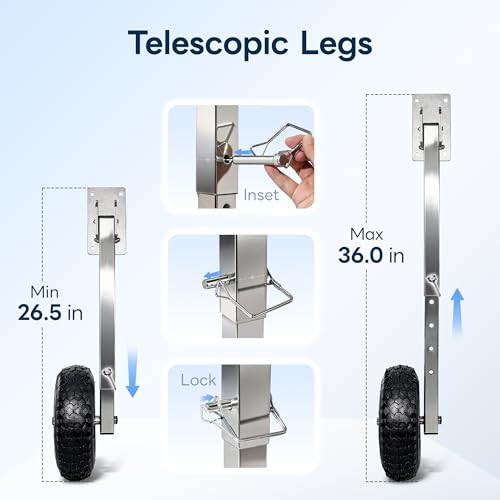 Stainless Steel Boat Launching Wheels with Pneumatic Tires for Trailers