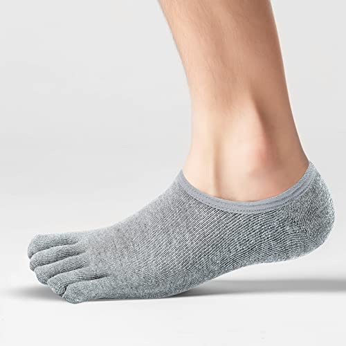 Hellomamma No Show Toe Socks for Men Multicoloured 4 Pairs Size 9-11 - Low Cut Running & Sports Socks