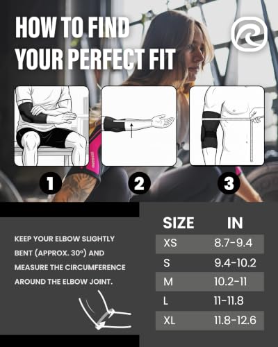 Elbow Support Compression Sleeve Large for Weightlifting - Rehband Neoprene