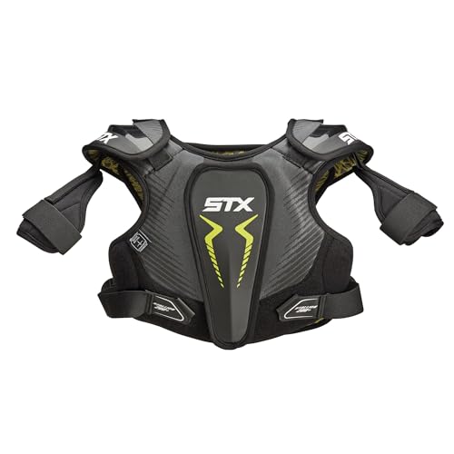STX Stallion 200 Lacrosse Shoulder Pads - Black/Grey Small for Youth Players