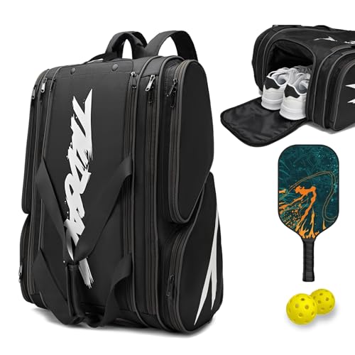 TILDOSAC Large Pickleball Bag 15.5 x 9.84 x 22 Black - Paddles, Shoes & Accessories
