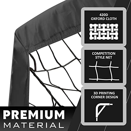 RUNBOW 9x5 FT Kids Soccer Goals Set - 2 Pack, Portable Backyard Soccer Nets with Carry Bag, Black