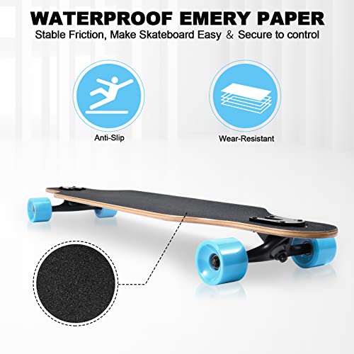 Spaceman Longboard Skateboard 41 Inch Drop Through Cruiser Complete with High-Speed Bearings & T-Tool